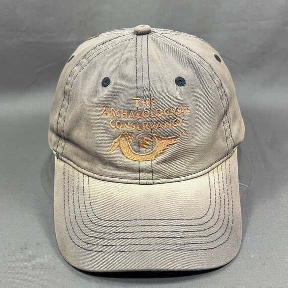 Archaeological Conservancy Strapback Cap Hat Gray Outdoor Distressed Logo Mens - Picture 1 of 14